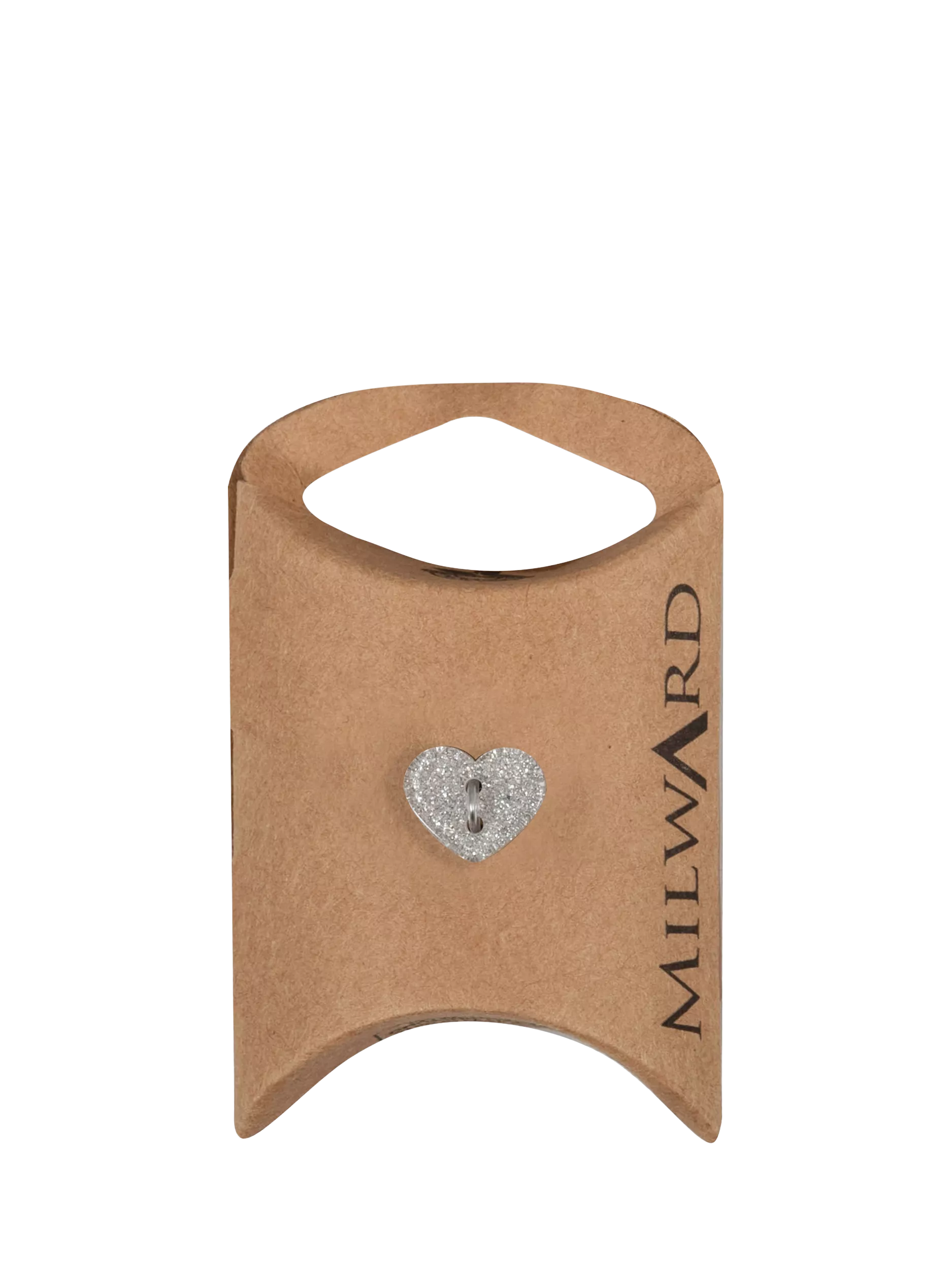 Milward heart buttons silver 13mm pack of 8 - British product