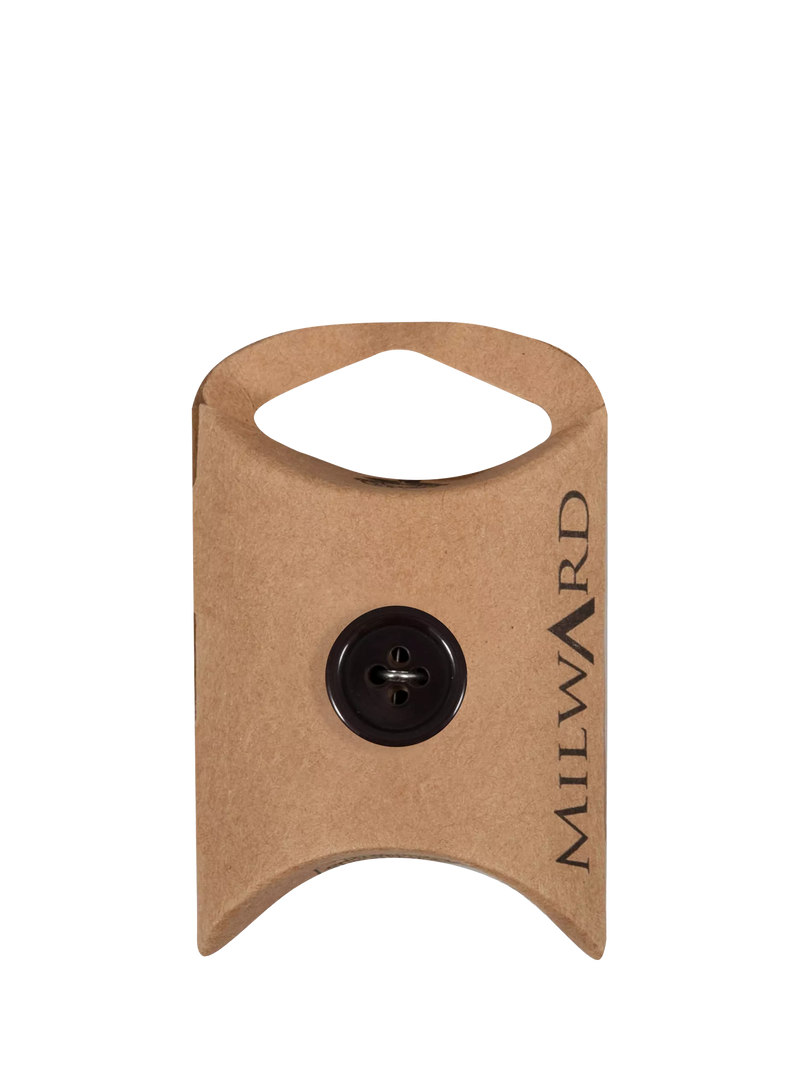 Milward 4 Hole Rim Buttons, 15mm, Brown, Pack of 8