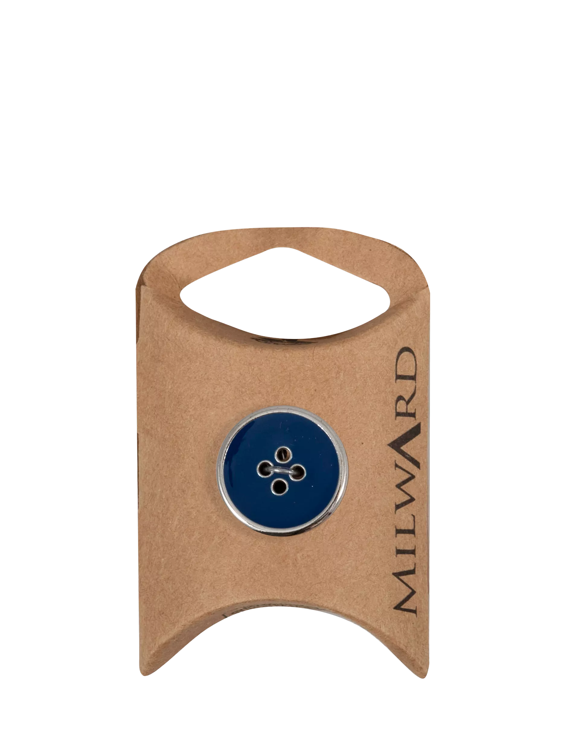 Milward 4 hole silver rim buttons 20mm pack, imported from the UK