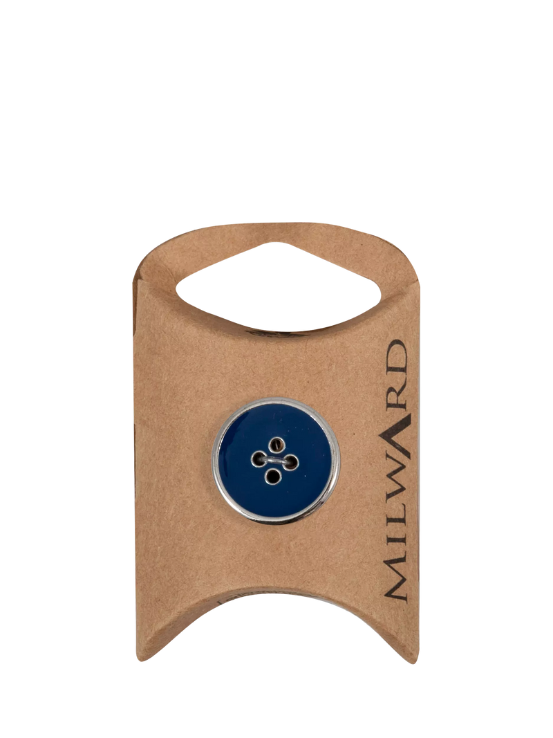Milward 4 hole silver rim buttons 20mm pack, imported from the UK