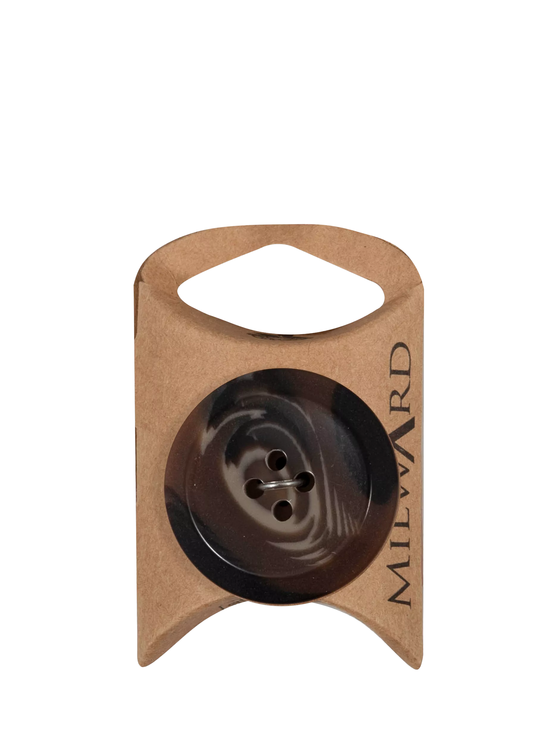 Milward 4-Loch glatter Knopf 33mm braun, UK-Version
