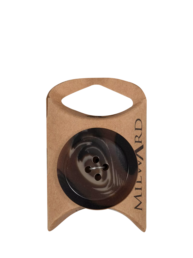 Milward 4-Loch glatter Knopf 33mm braun, UK-Version