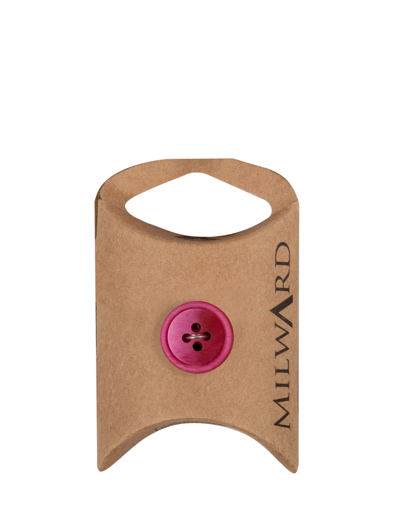 Milward 4 Hole Rim Buttons, 15mm, Pink, Pack of 10
