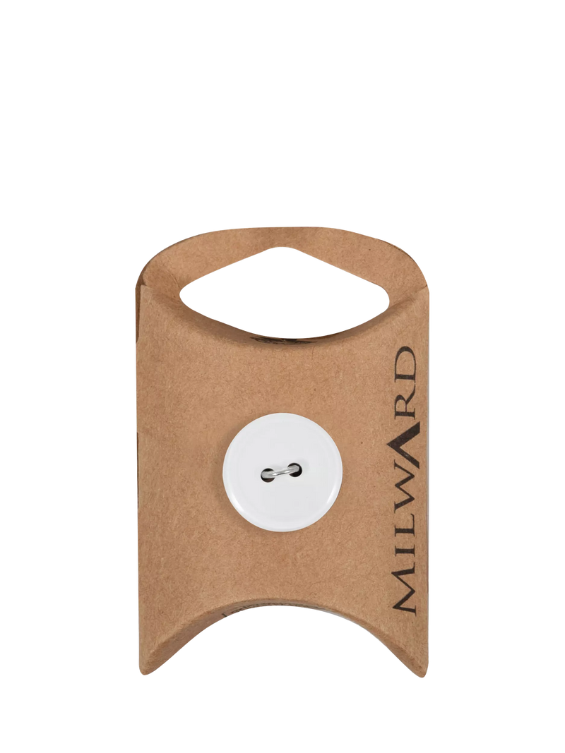 Milward white 4 hole rim buttons 18mm pack of 6 (British brand)