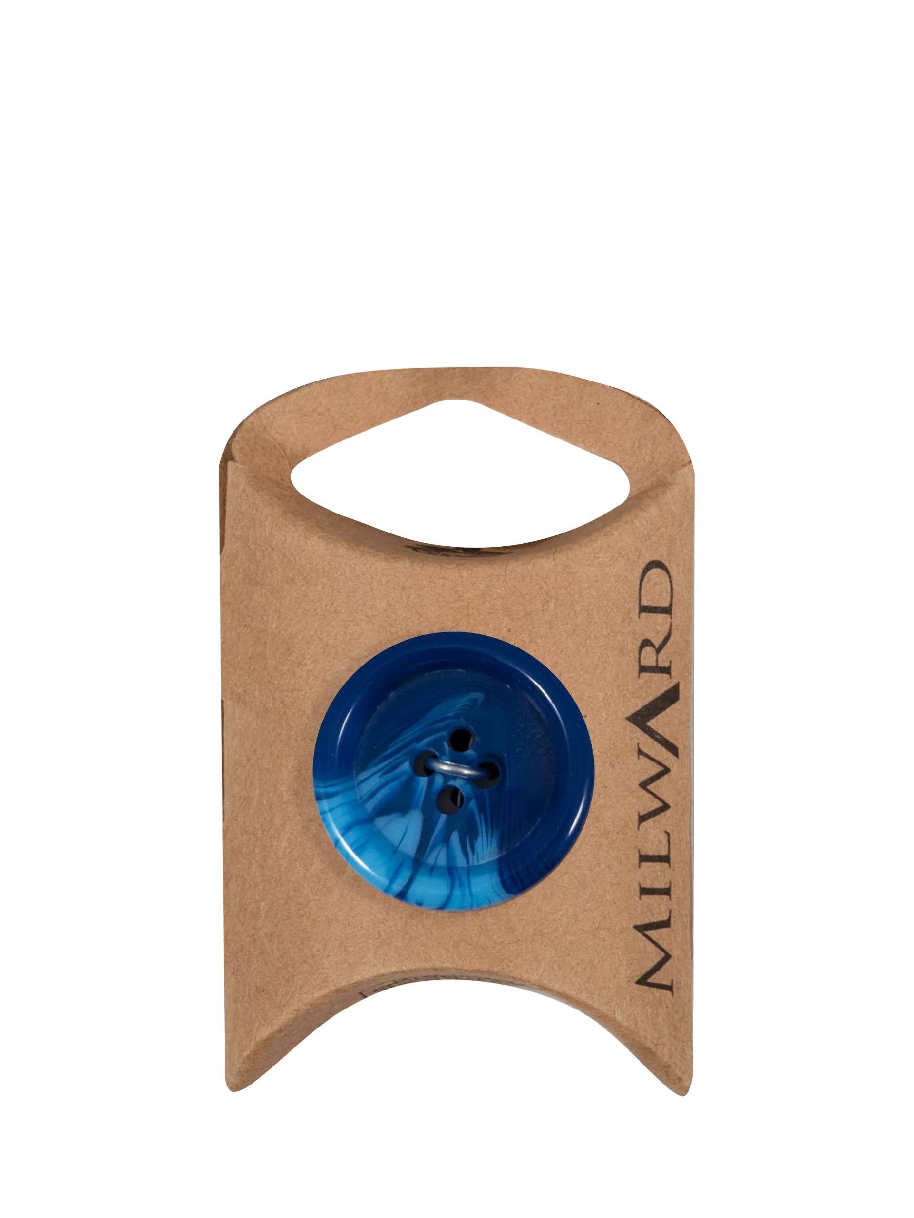 Milward 4 Hole Marble Rim Buttons Blue Pack of 3