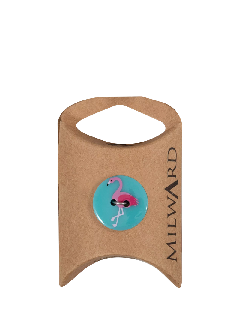 Milward Flamingo buttons blue 19mm pack of 6, imported from the UK