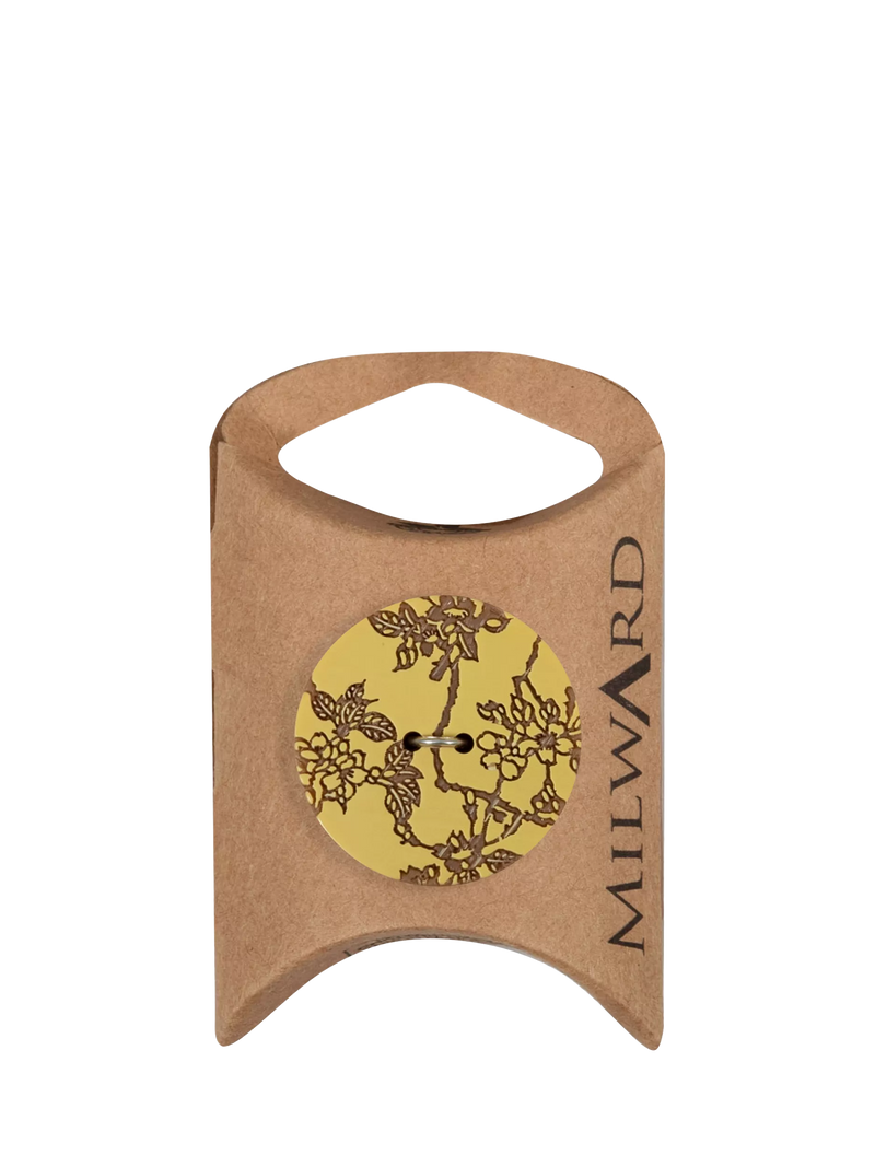 Milward Floral Buttons, 27mm, Light Brown, Pack of 4