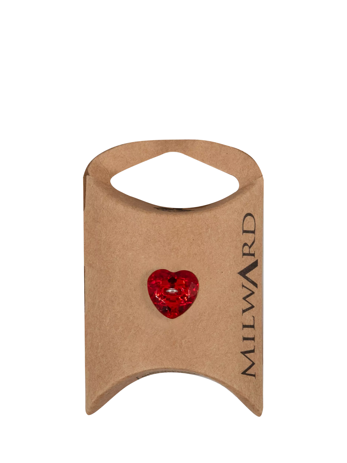 Milward heart buttons 12mm red pack of 5, UK version