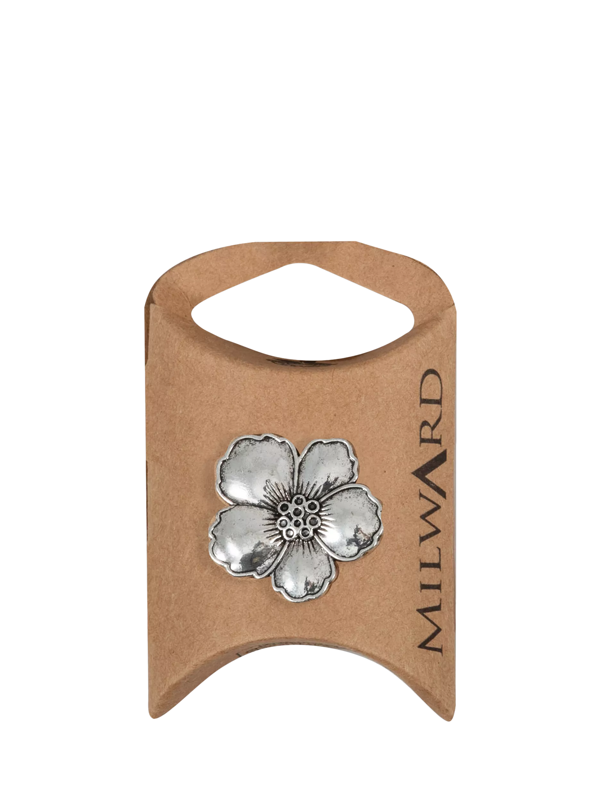 Milward metal flower buttons silver 25mm pack of 6, UK version