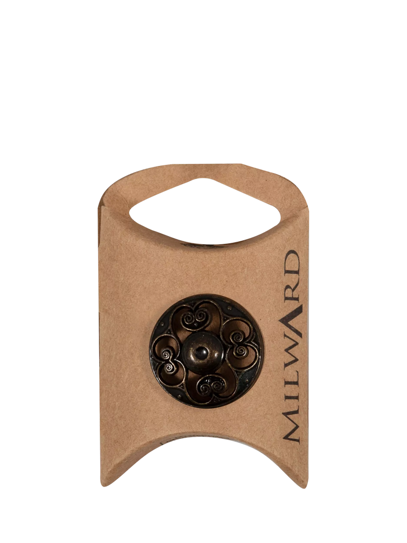 Milward metal shank buttons black gold 25mm pack of 5 - British product