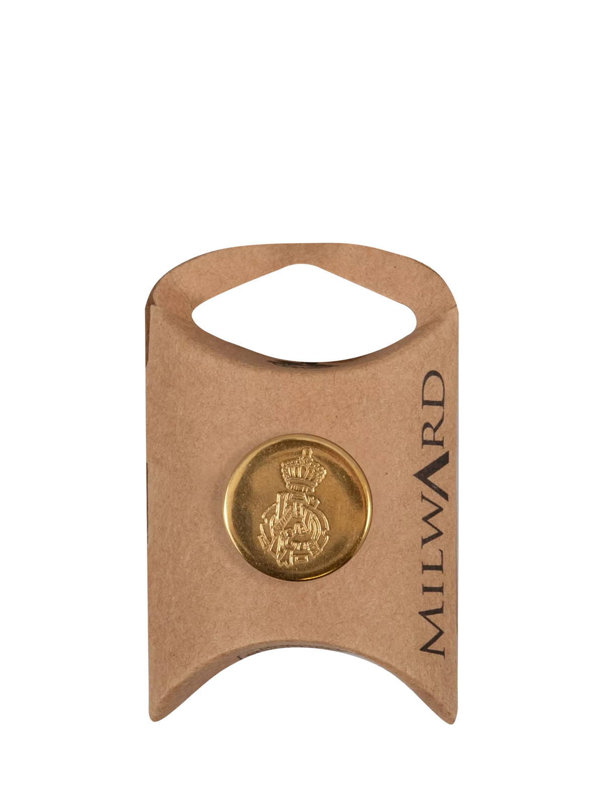 Milward metal shank engraved gold buttons 20mm pack, imported from the UK
