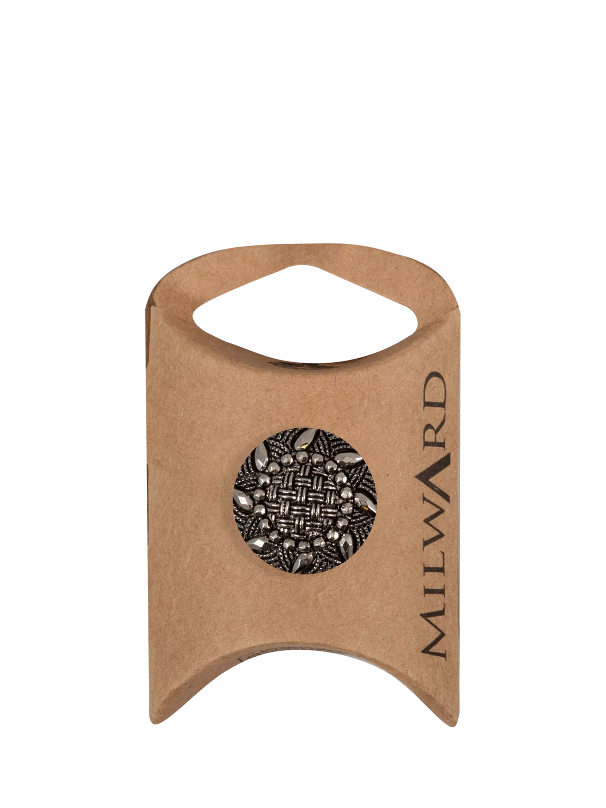 Milward metal shank buttons black/silver 21mm, imported from the UK