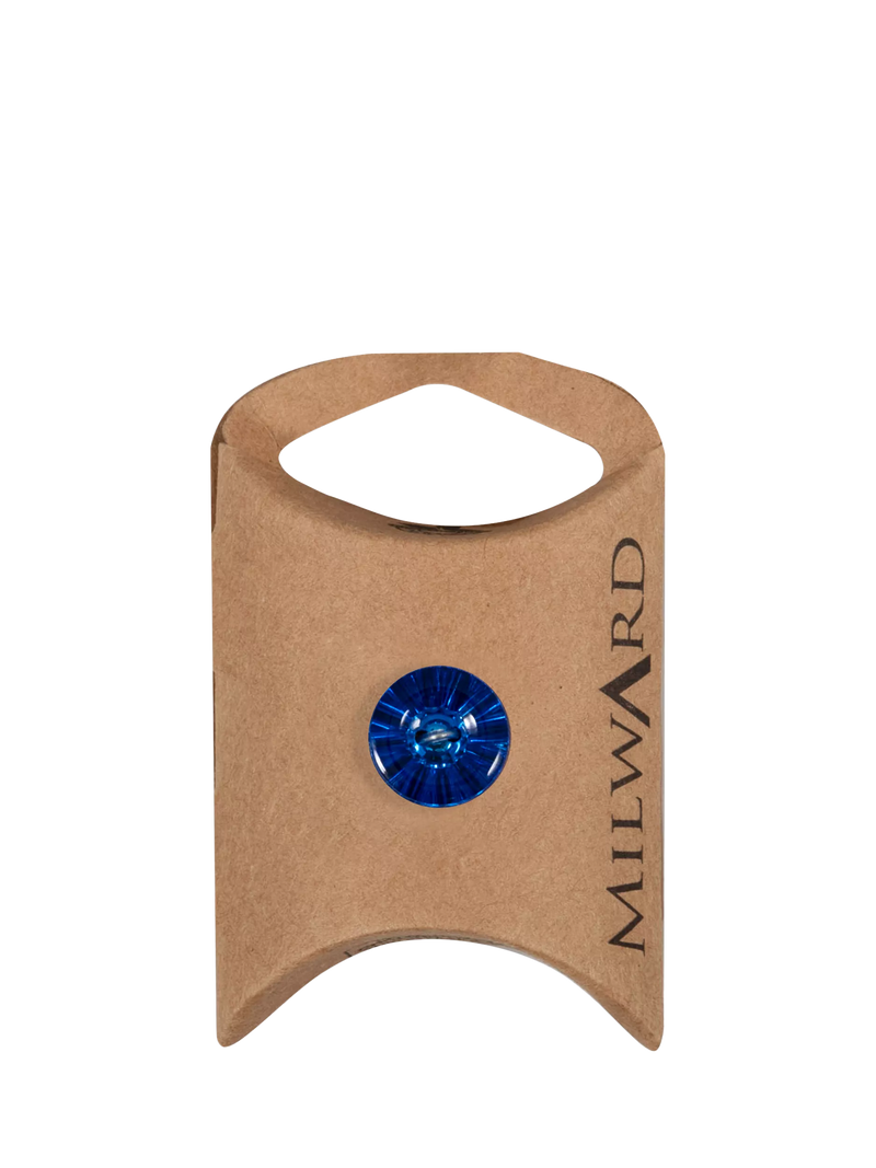 Milward shank flat buttons 13mm bright blue pack of 5 (British brand)