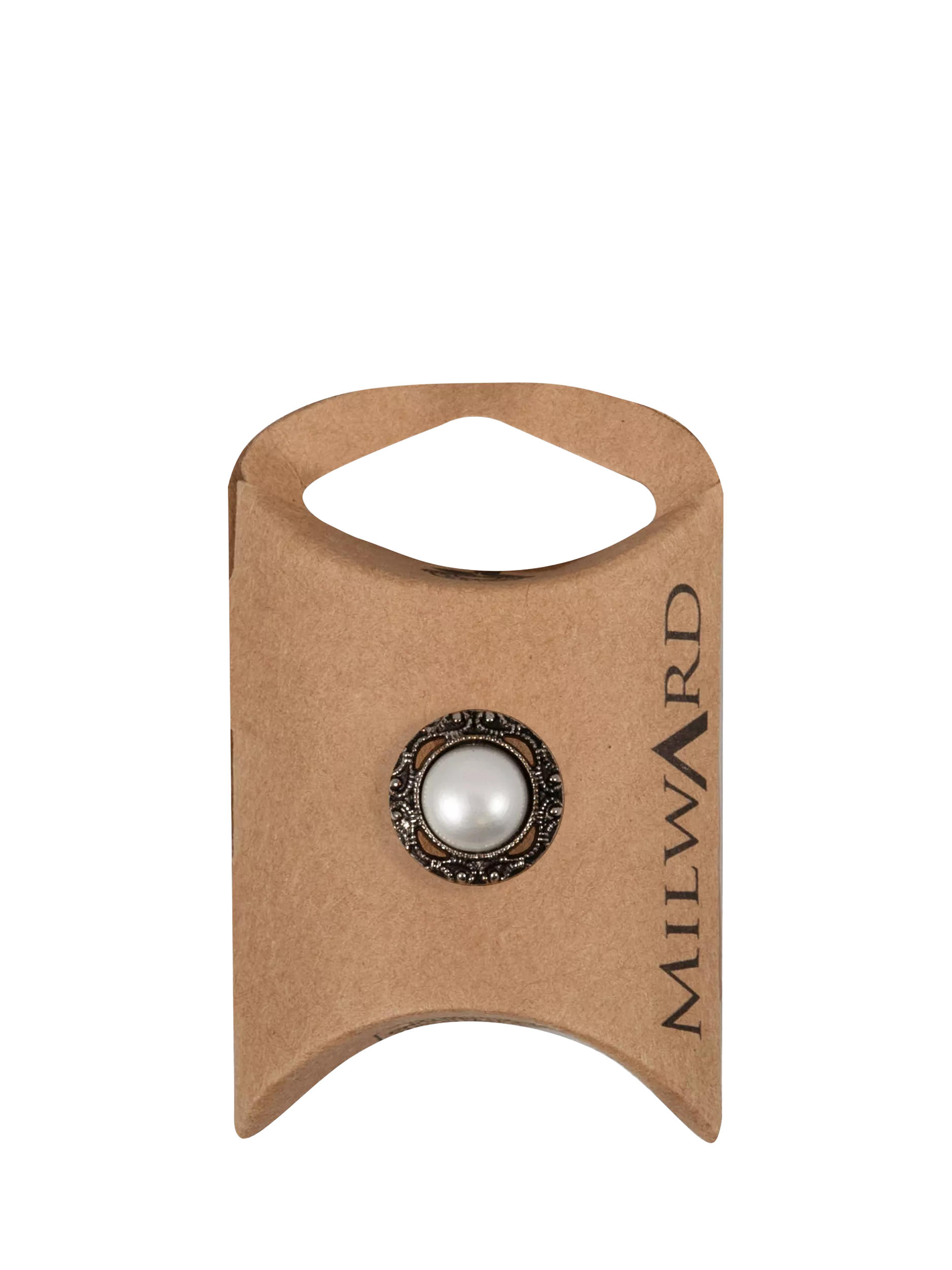 Milward white pearl metal shank buttons 15mm pack of 5, imported from the UK