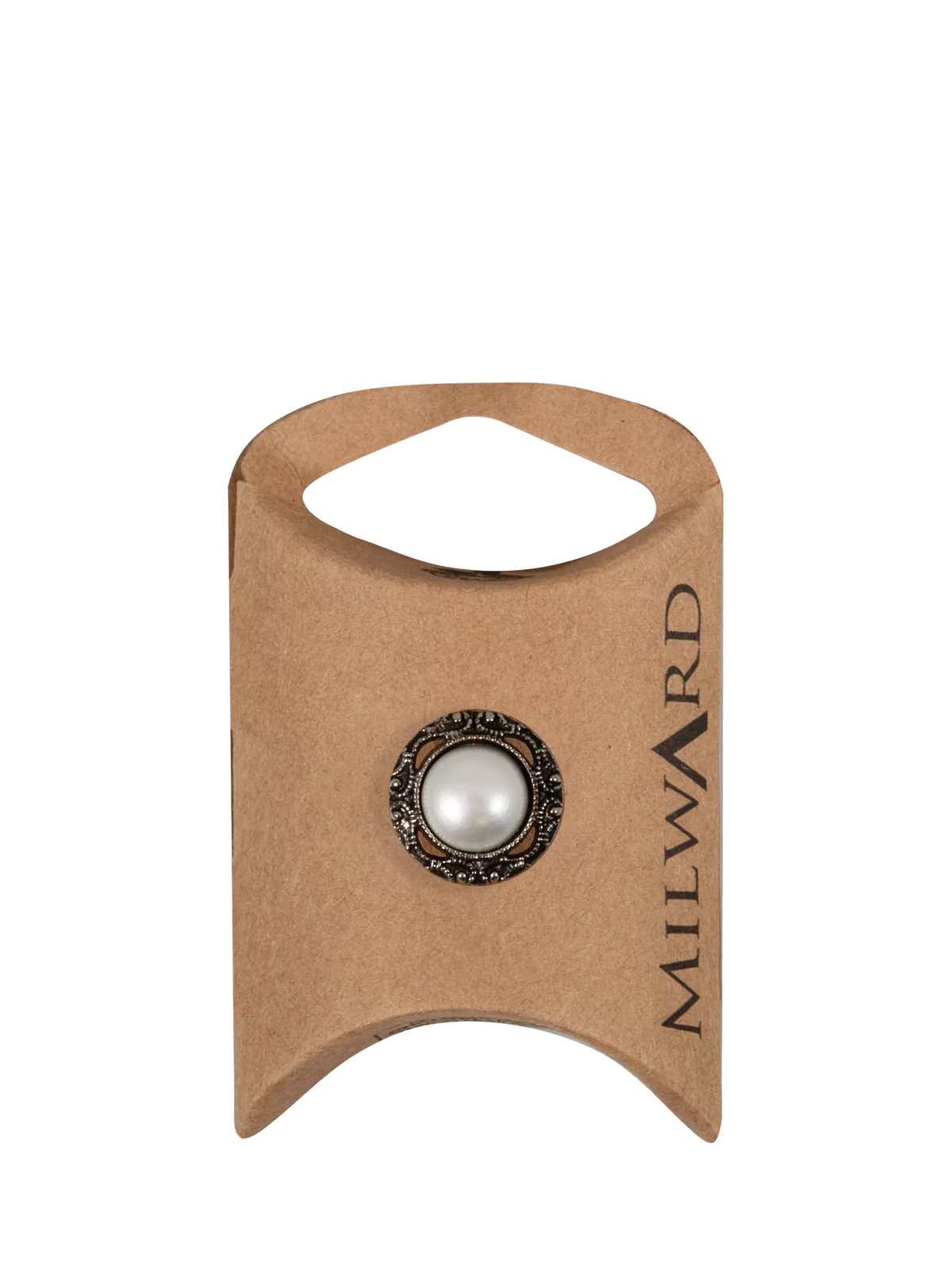 Milward white pearl metal shank buttons 15mm pack of 5, imported from the UK