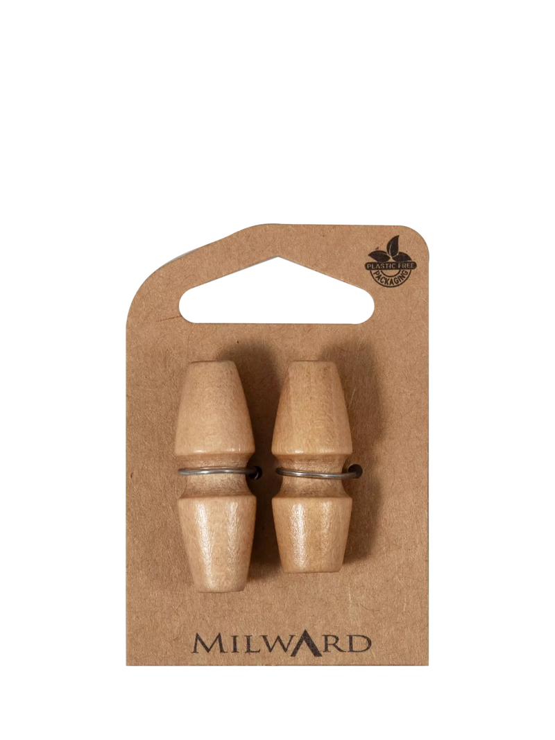 Milward wood duffel toggle buttons 38mm pack of 2, UK version