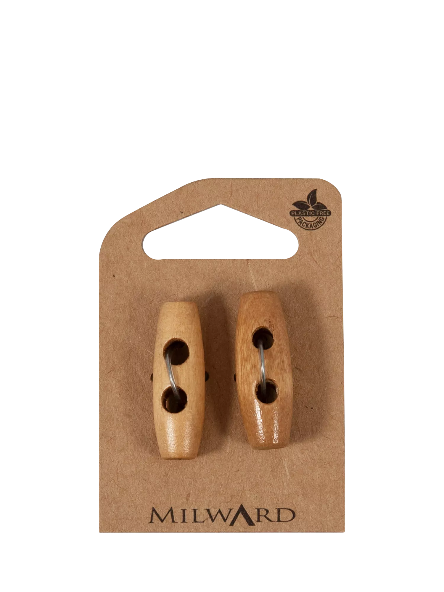 Milward wood toggle buttons 40mm pack of 2, imported from the UK