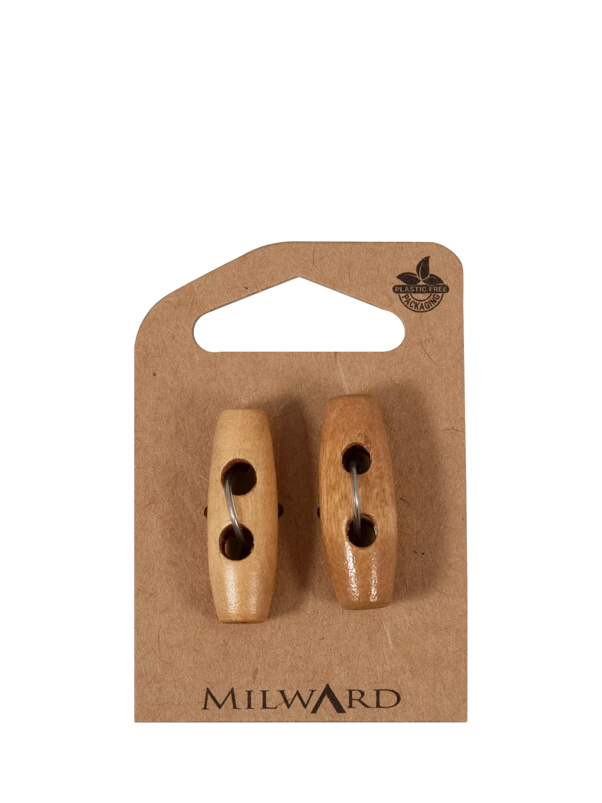 Milward wood toggle buttons 40mm pack of 2, imported from the UK