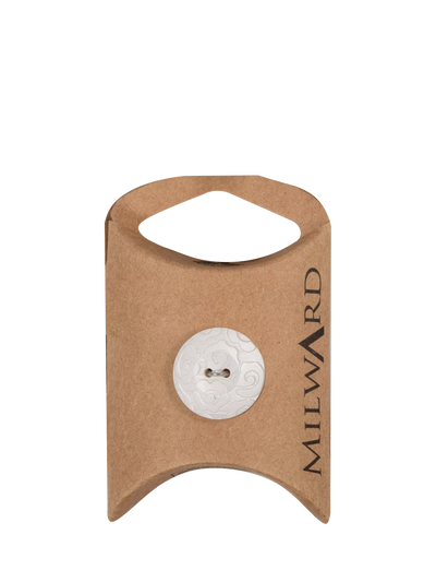 John Lewis Milward 2 Hole Patterned Buttons White 18mm Pack of 7- Buy online at McGrocer