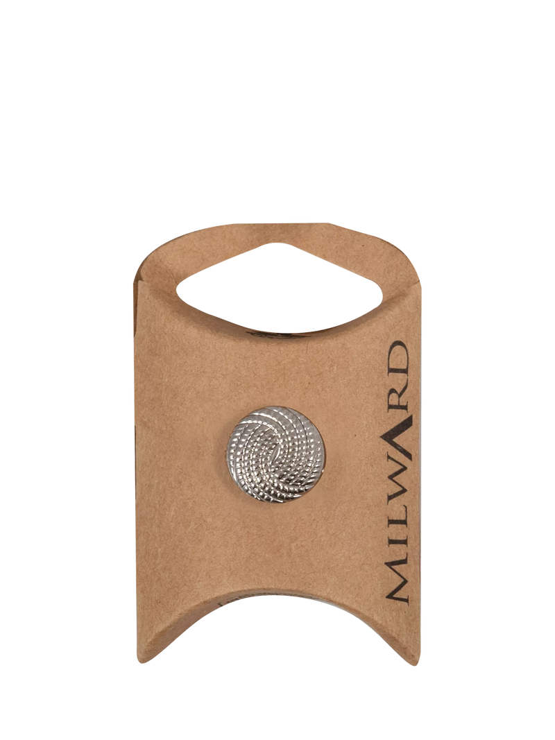 Milward knot buttons 15mm silver pack of 6 - British product