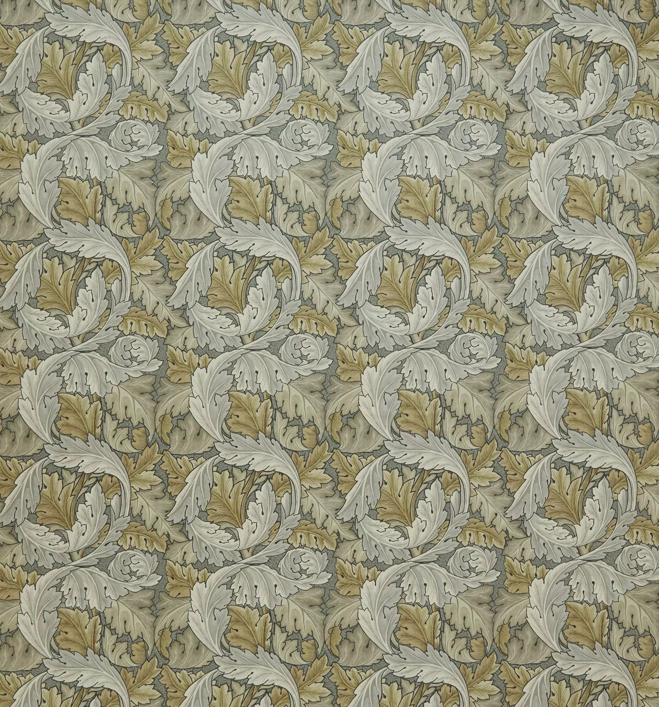 William Morris At Home Acanthus velvet curtains in flint, imported from the UK