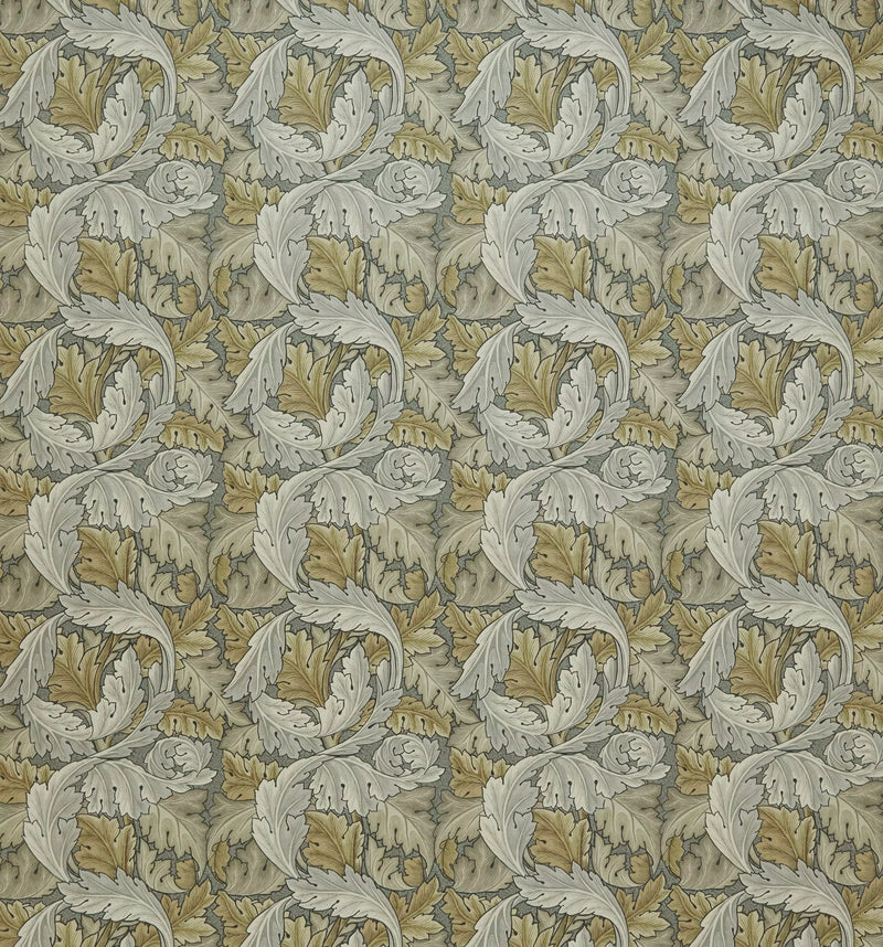 William Morris At Home Acanthus velvet curtains in flint, imported from the UK