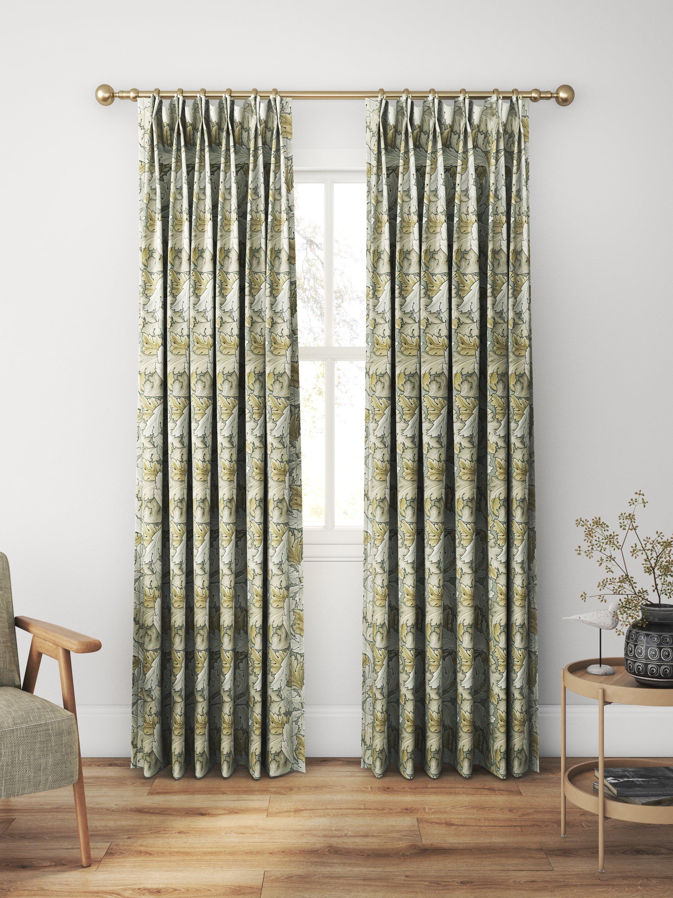 William Morris At Home Acanthus velvet curtains in flint, imported from the UK