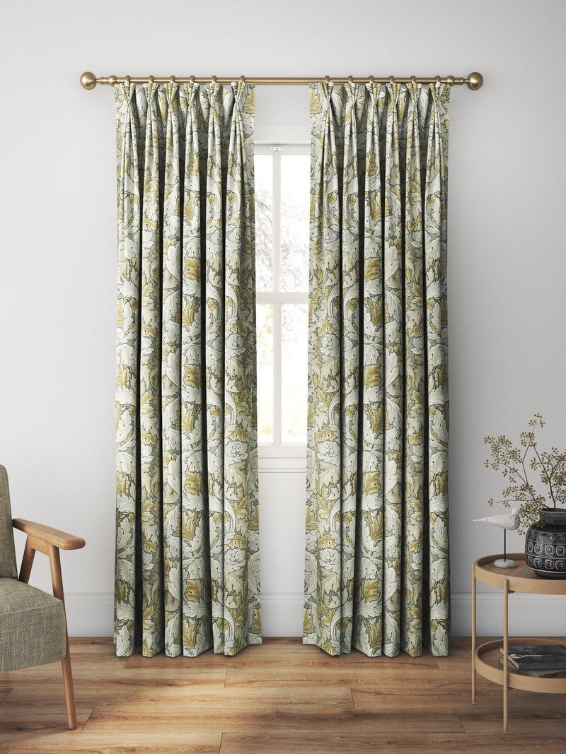 William Morris At Home Acanthus velvet curtains in flint, imported from the UK