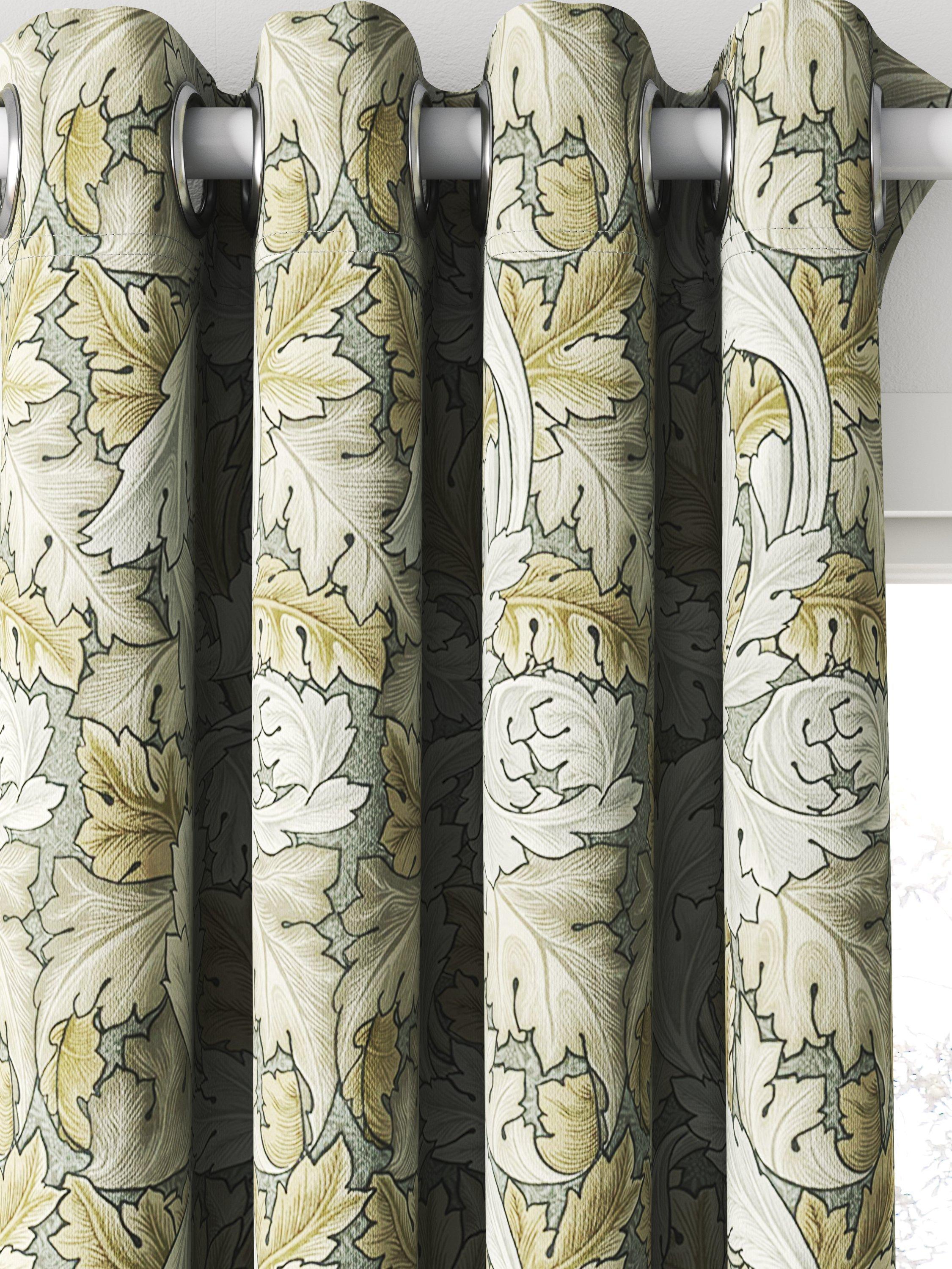 William Morris At Home Acanthus velvet curtains in flint, imported from the UK
