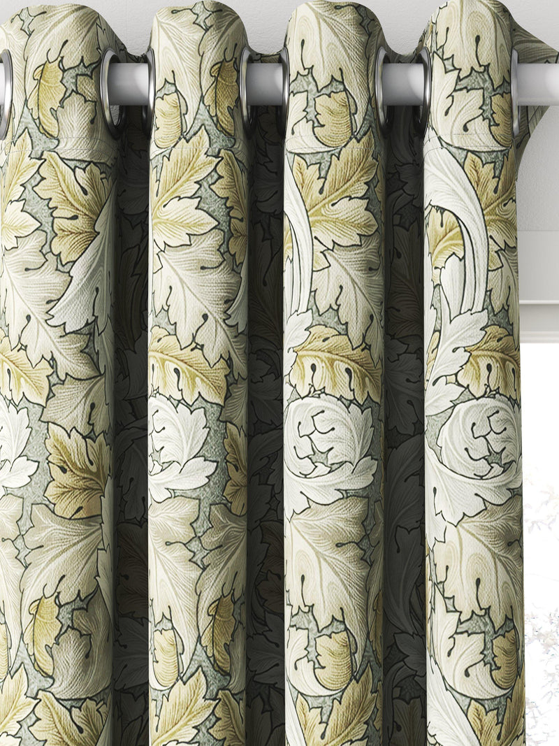 William Morris At Home Acanthus velvet curtains in flint, imported from the UK