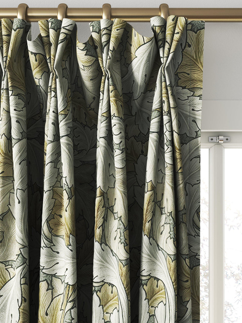 William Morris At Home Acanthus velvet curtains in flint, imported from the UK