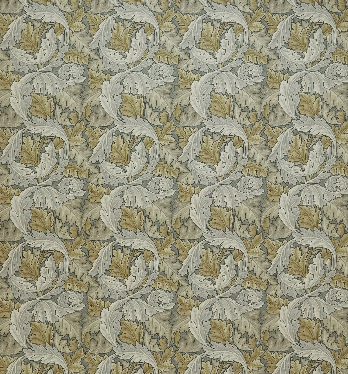William Morris At Home Acanthus velvet curtains in flint, imported from the UK