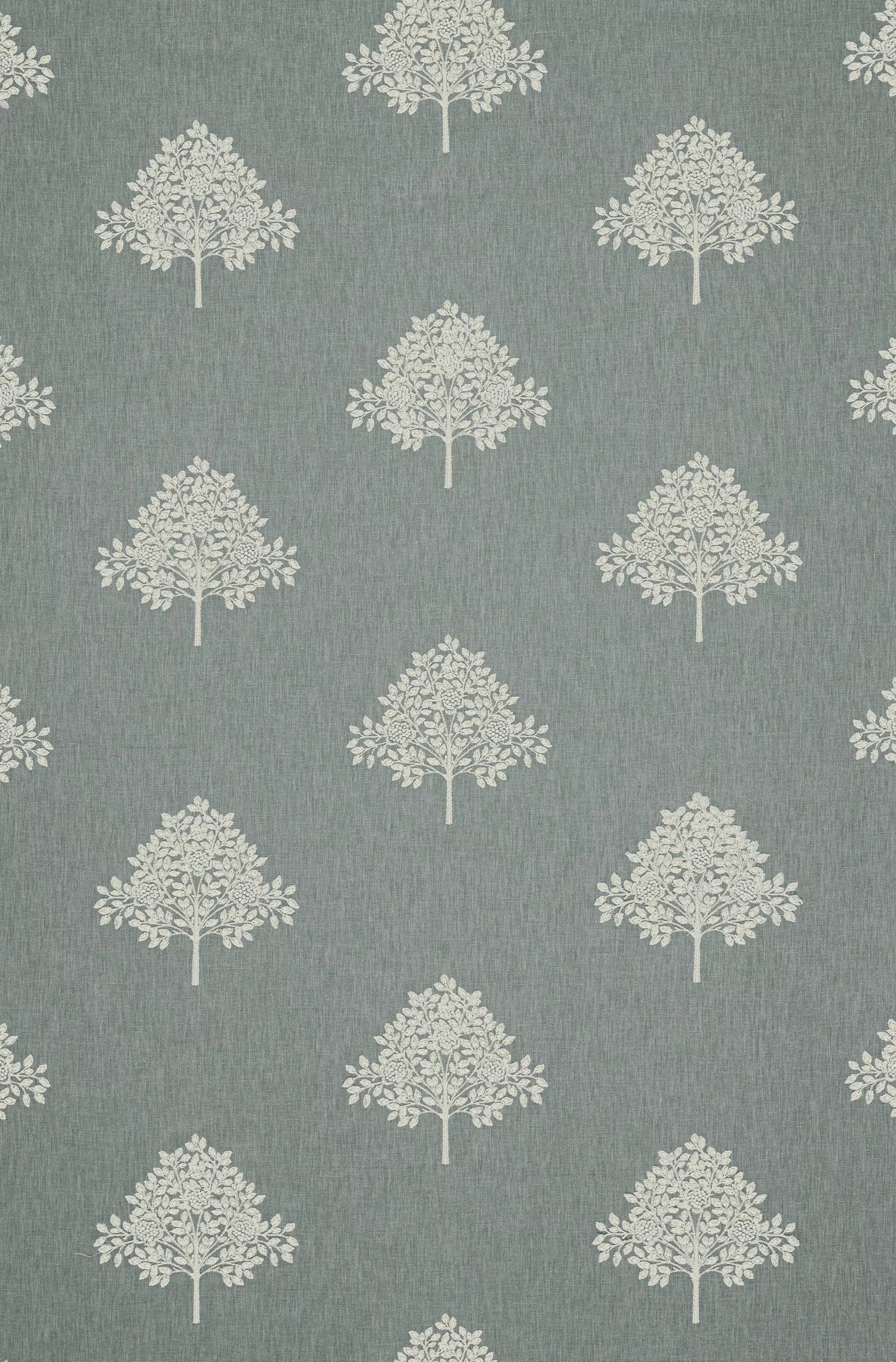 William Morris At Home Marigold Tree embroidered curtains, Woad (British brand)
