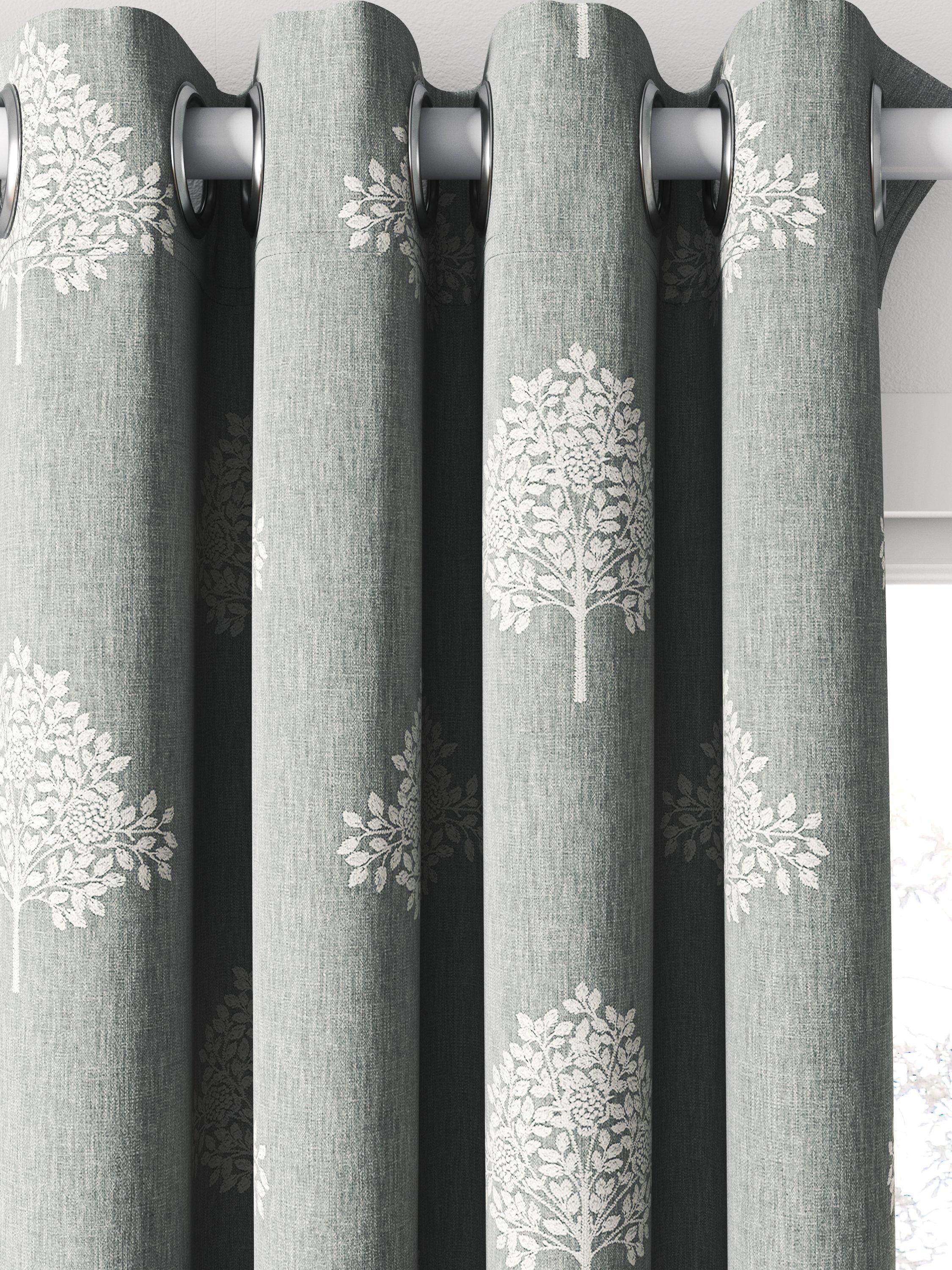 William Morris At Home Marigold Tree embroidered curtains, Woad (British brand)