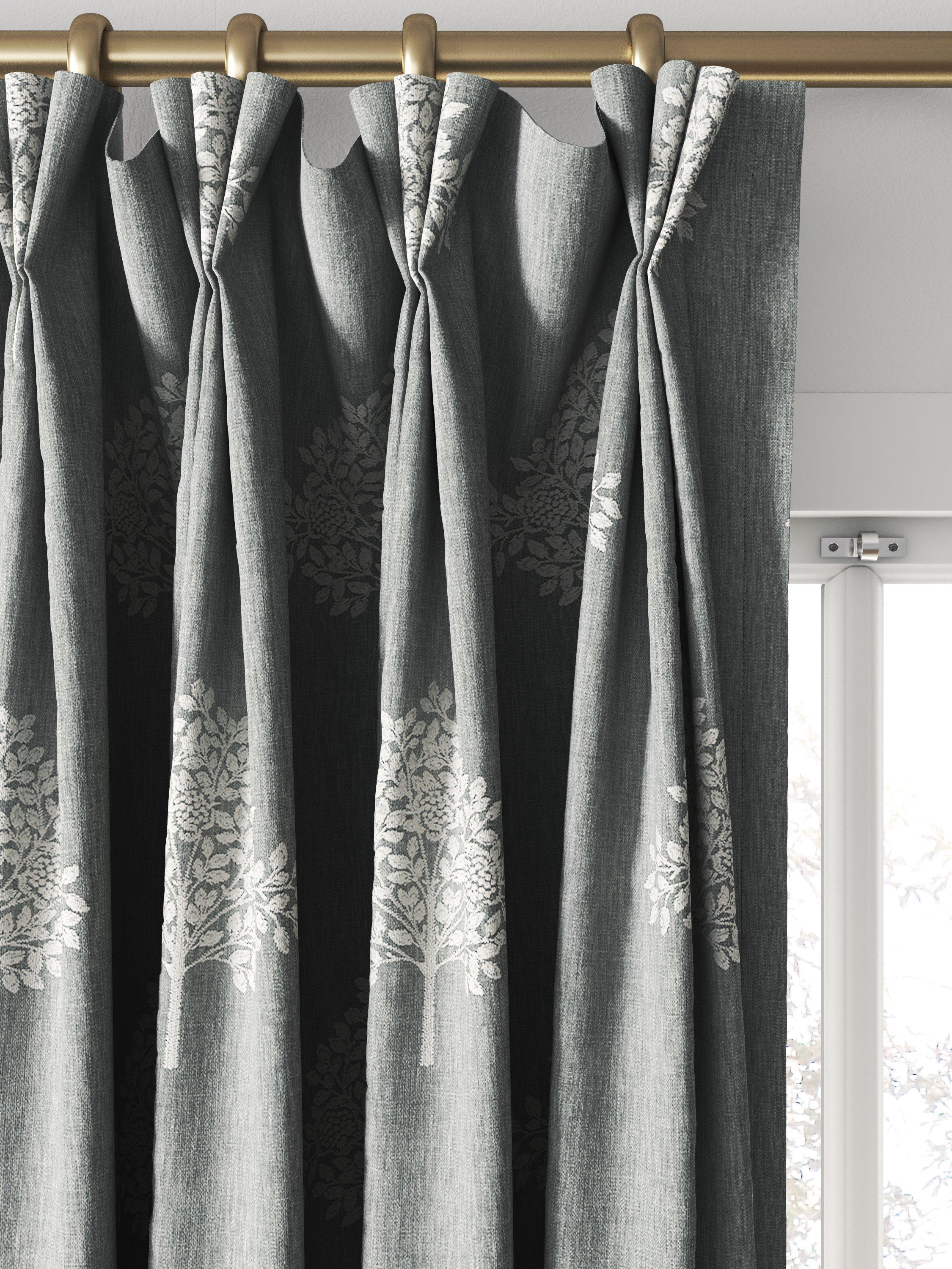William Morris At Home Marigold Tree embroidered curtains, Woad (British brand)