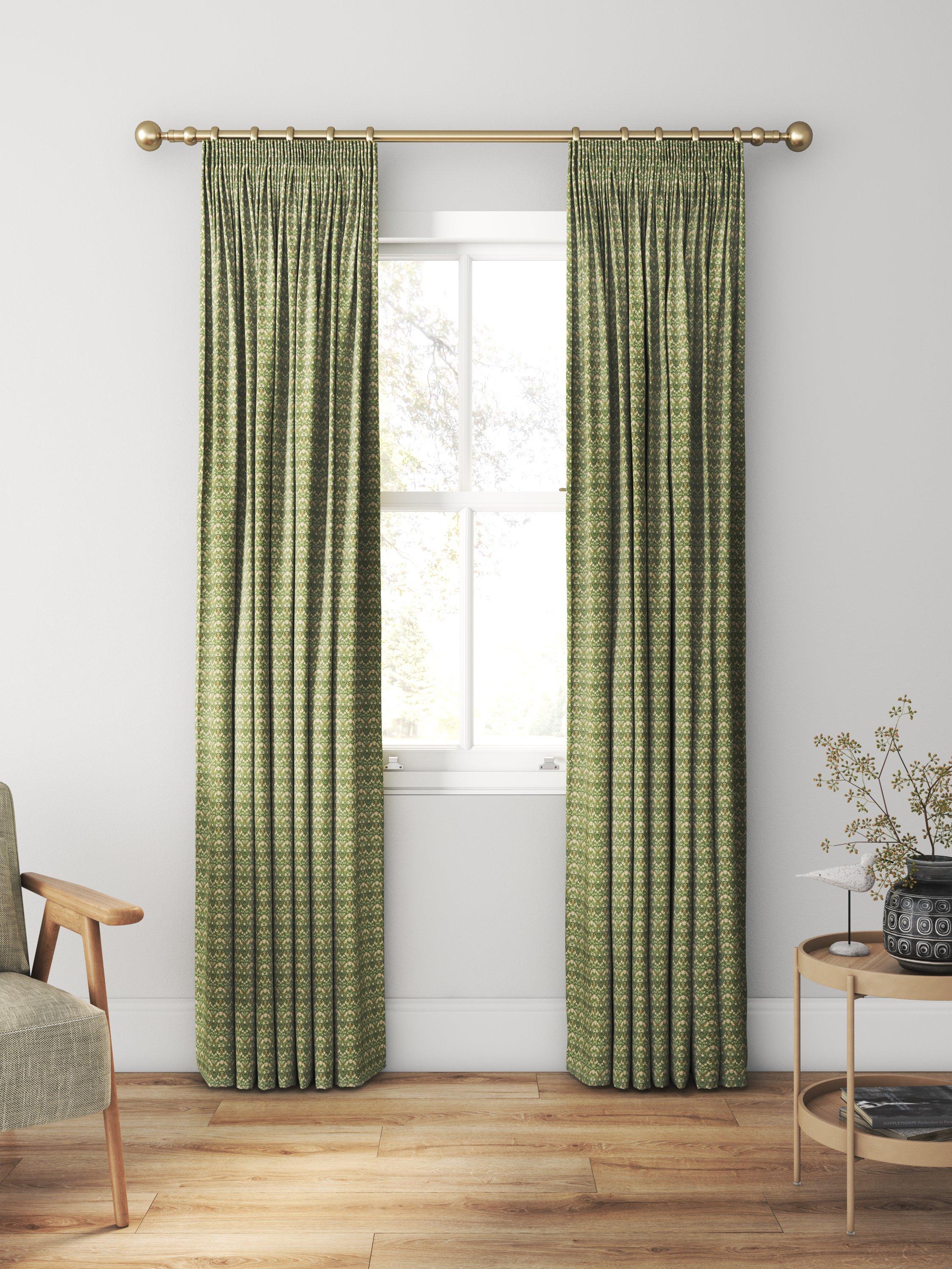 William Morris At Home Strawberry Thief velvet curtains Nettle - British product