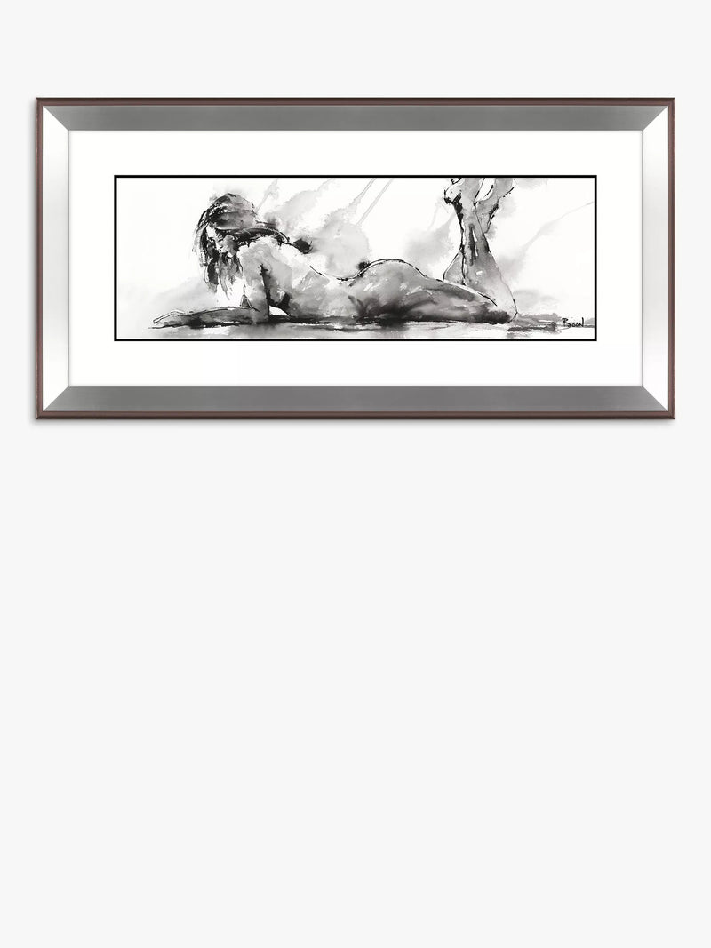 John Lewis framed print 'Laying Down Lady' 55.5 x 110.5cm (British brand)