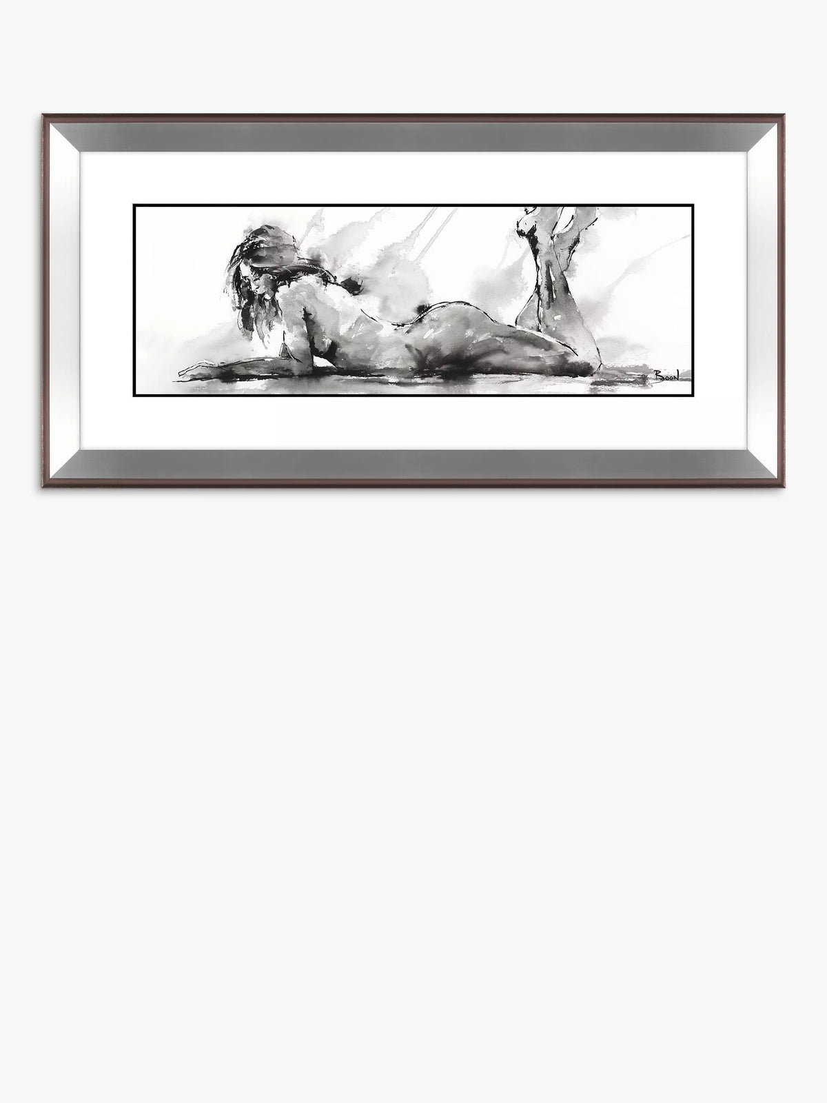 John Lewis framed print 'Laying Down Lady' 55.5 x 110.5cm (British brand)