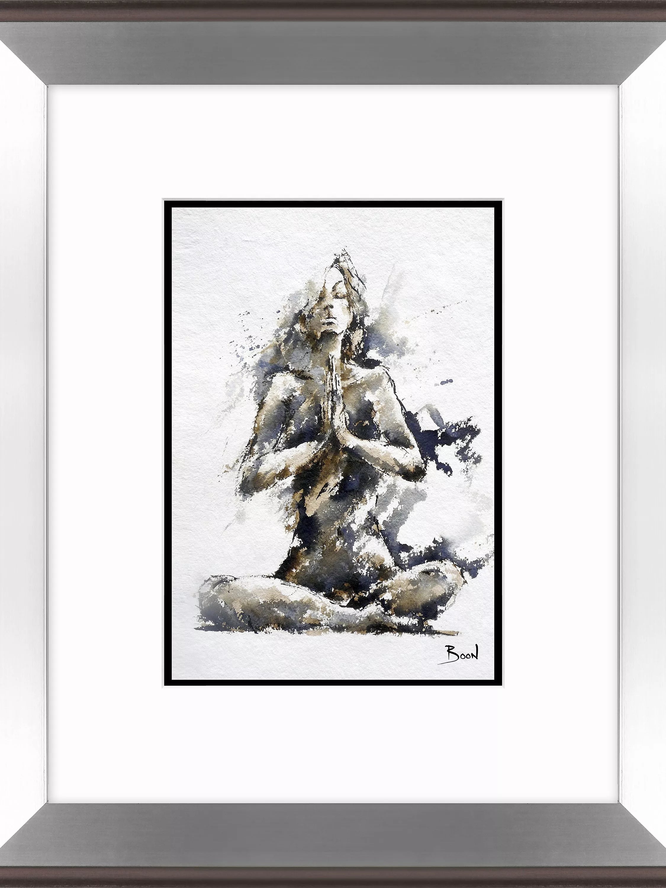 John Lewis Yoga Lady framed print 60.5x50.5cm, imported from the UK