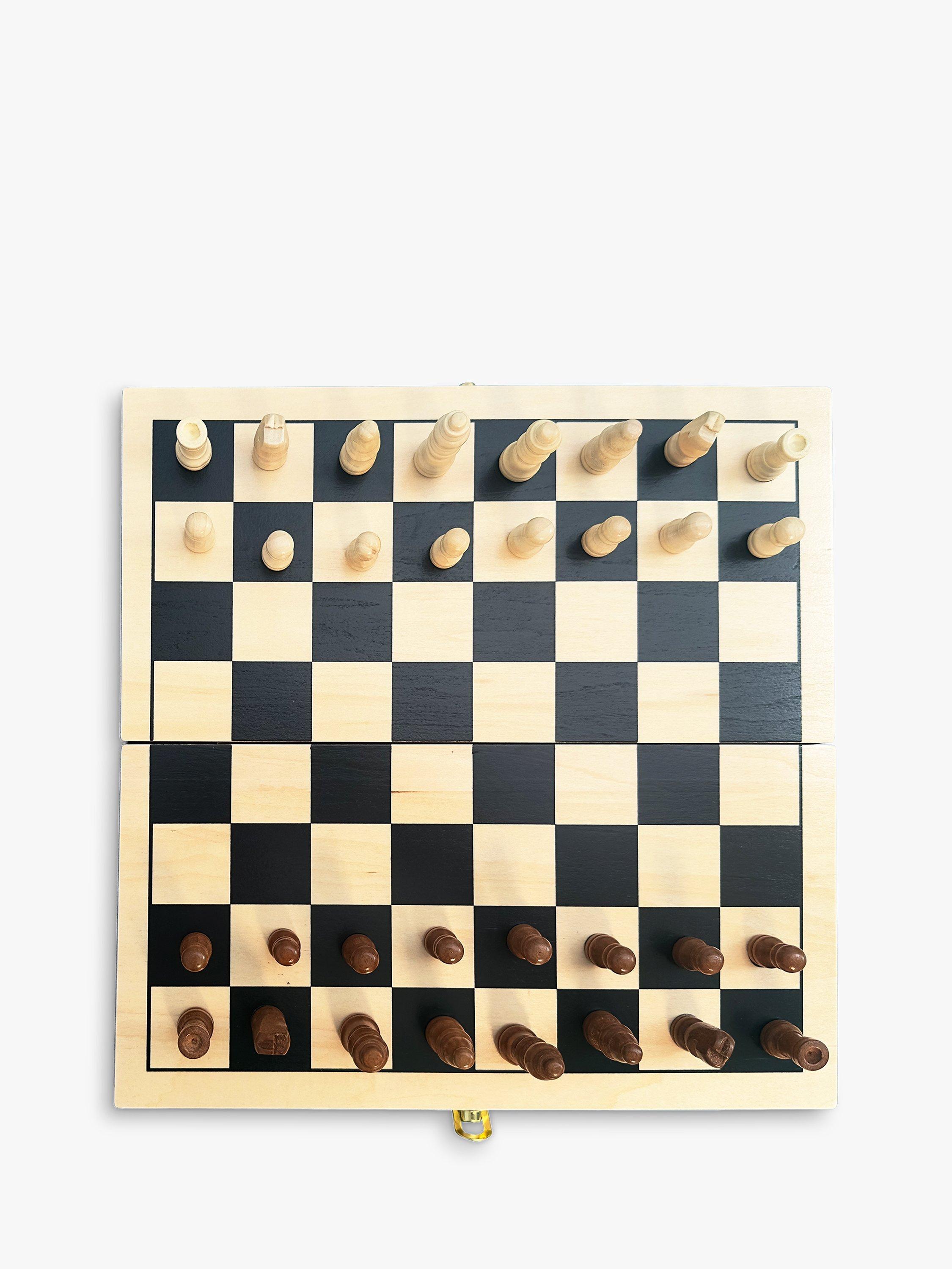 Ridley's wooden chess set with folding board and pieces, imported from the UK