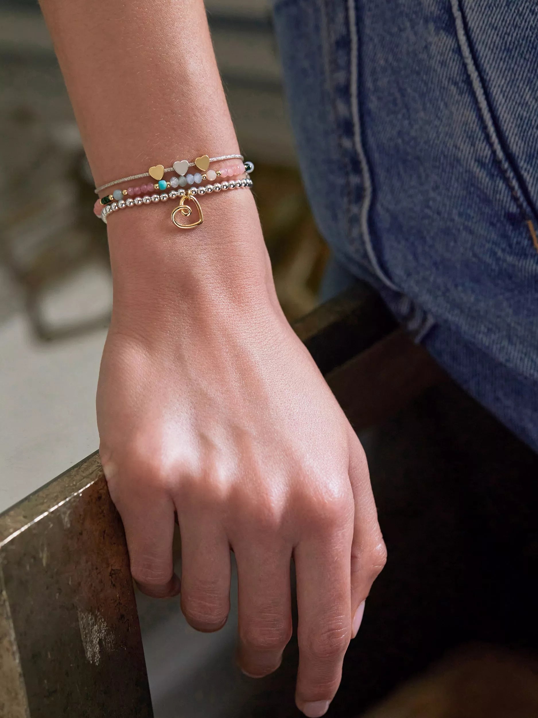 Estella Bartlett Love Mixed Bead Multi Bracelet - British product