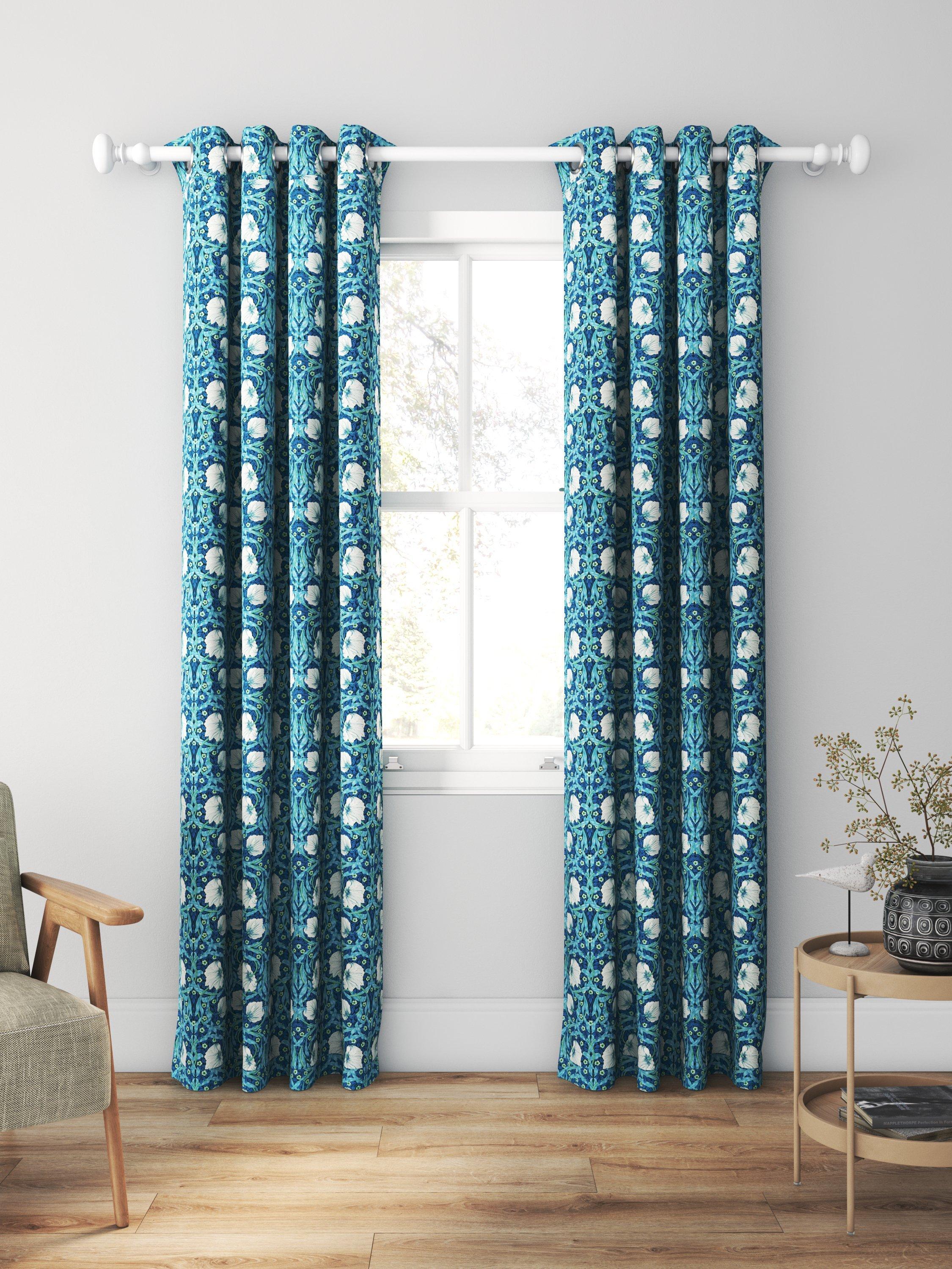 Morris & Co. Pimpernel midnight opal curtains roman blind UK version