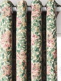 Morris & Co. Honeysuckle printed cotton curtain cream wine (British brand)