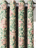 Morris & Co. Honeysuckle printed cotton curtain cream wine (British brand)