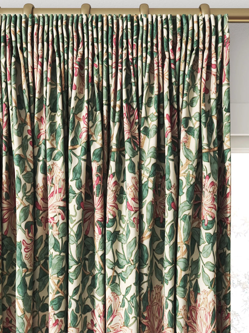 Morris & Co. Honeysuckle printed cotton curtain cream wine (British brand)