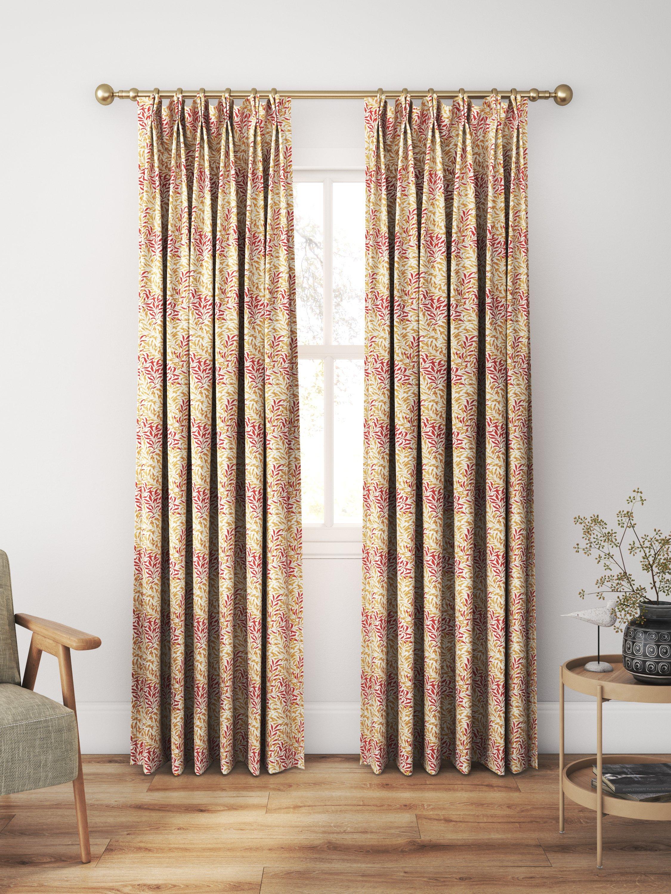 Morris & Co. Willow Bough woven curtains roman blind in russet - British product