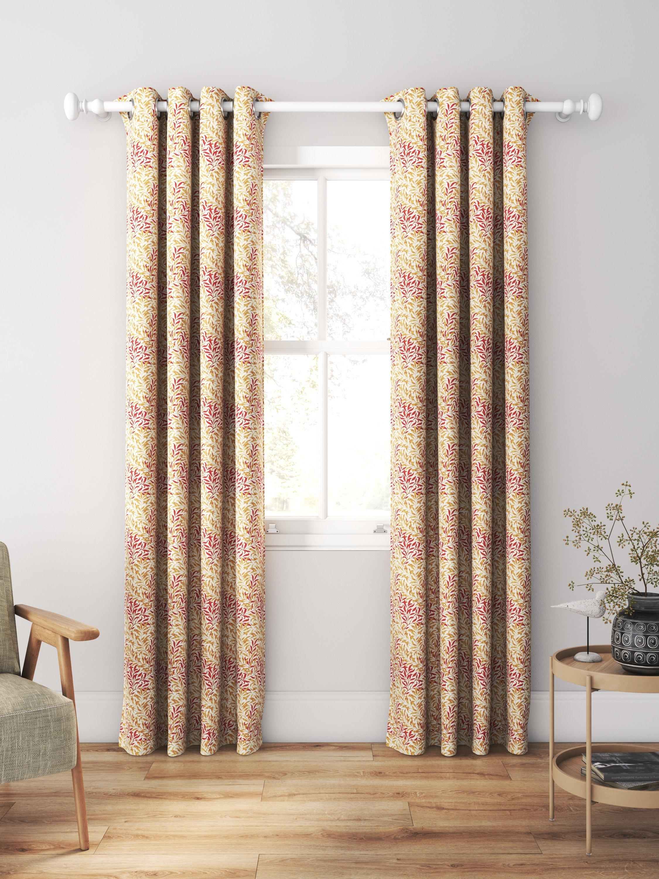Morris & Co. Willow Bough woven curtains roman blind in russet - British product
