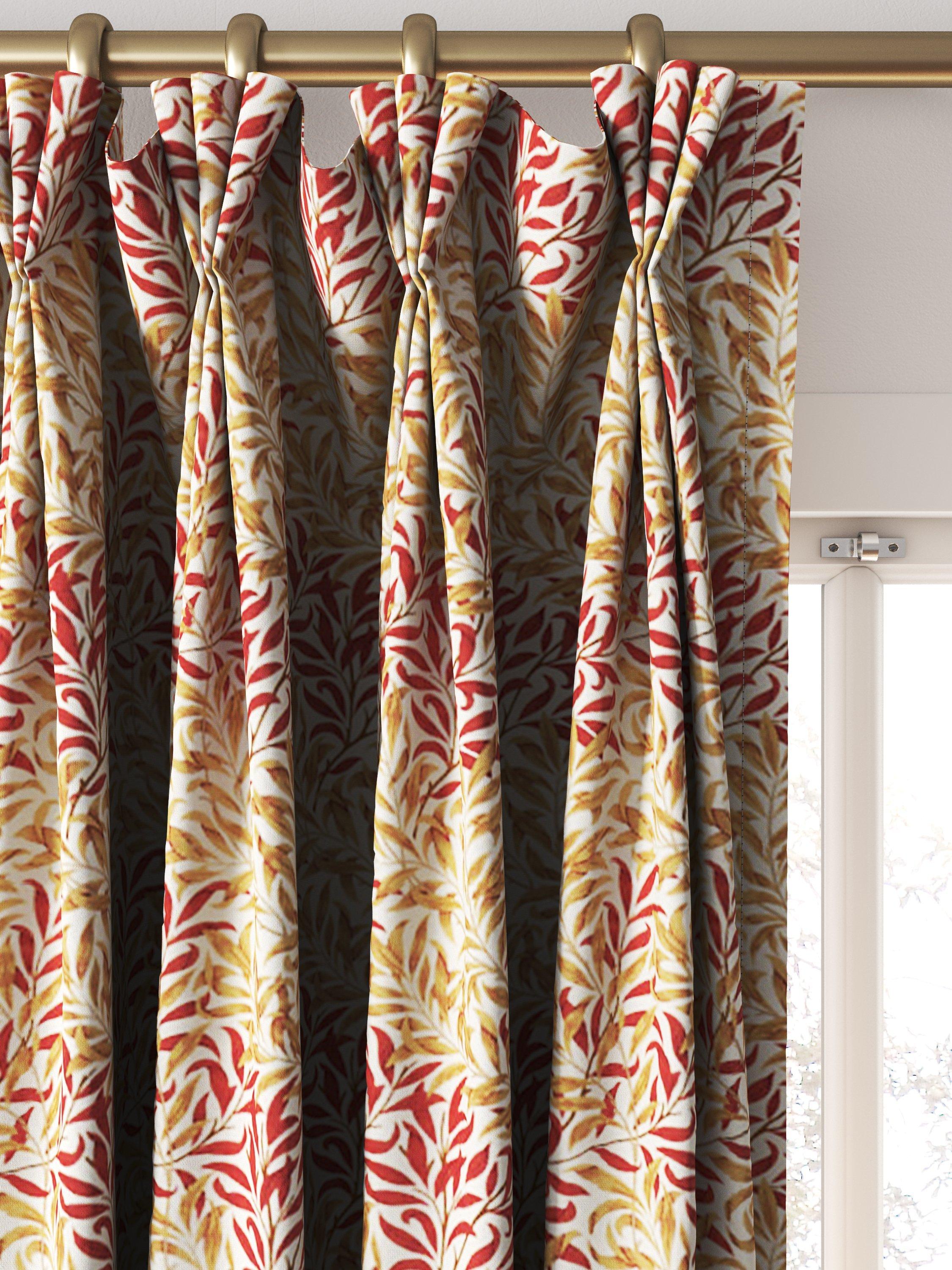 Morris & Co. Willow Bough woven curtains roman blind in russet - British product