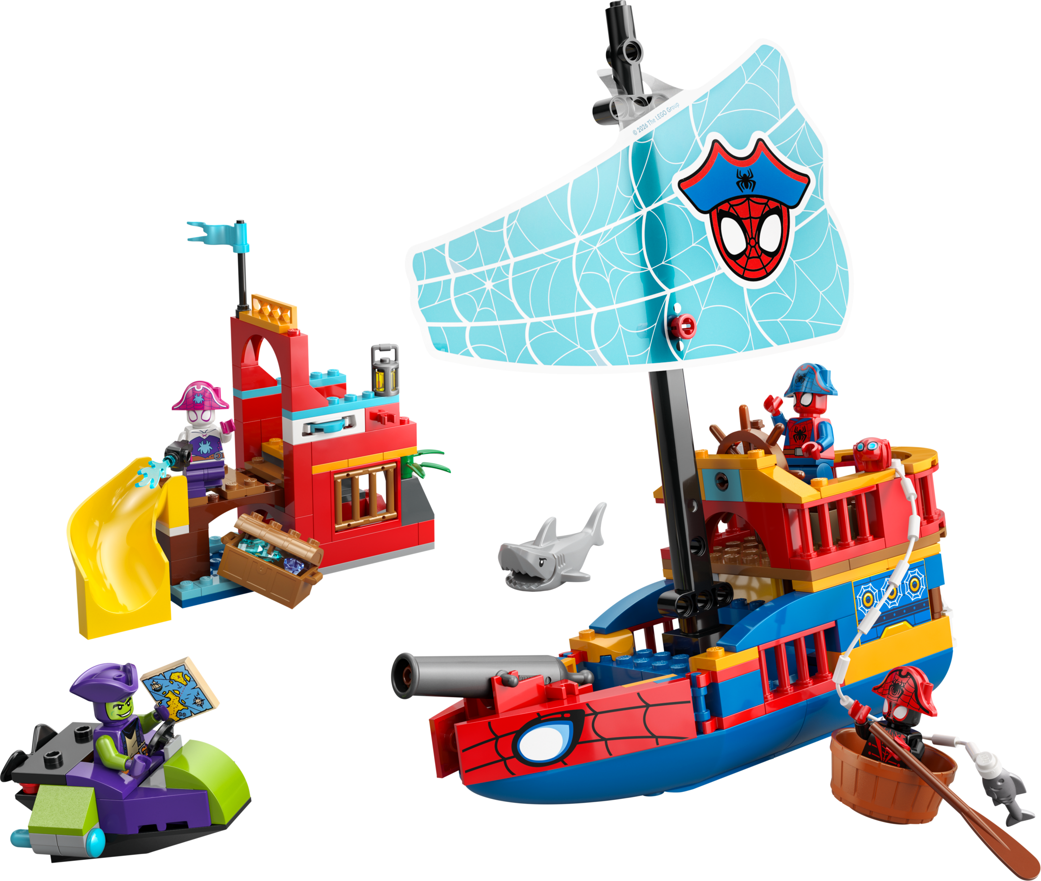 LEGO Marvel Team Spidey Pirate Ship building set with minifigures - British product
