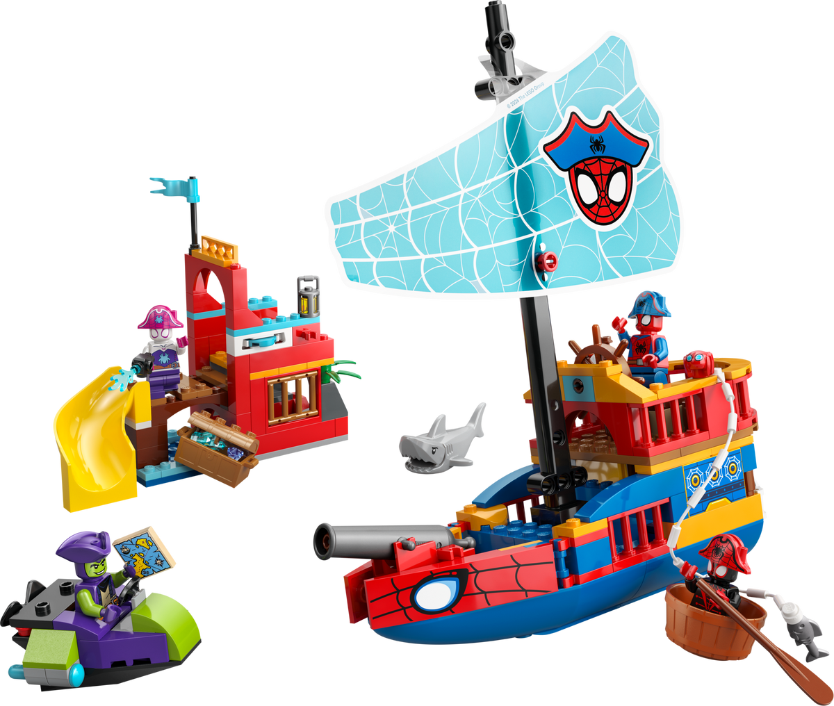 LEGO Marvel Team Spidey Pirate Ship building set with minifigures - British product